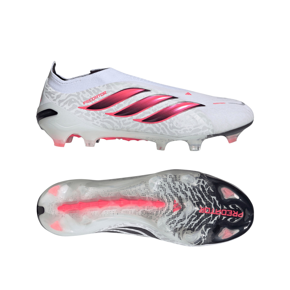 adidas Predator Elite Laceless Firm Ground Men's Soccer Cleats - White/SolarTurbo/Black