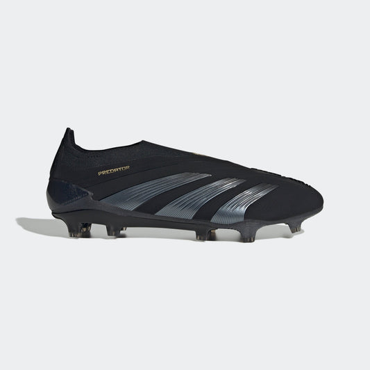 adidas Predator Elite Laceless FG Laceless Firm Ground Soccer Cleats - Black/Carbon/Gold Metallic