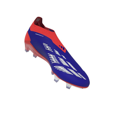 adidas Predator Elite Laceless FG Laceless Firm Ground Soccer Cleats - Lucid Blue/White/Solar Red