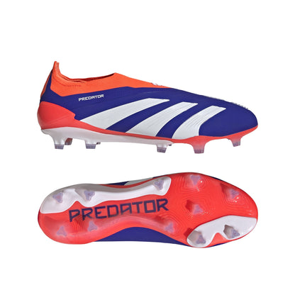 adidas Predator Elite Laceless FG Laceless Firm Ground Soccer Cleats - Lucid Blue/White/Solar Red