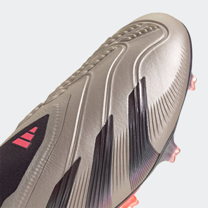 adidas Predator Elite Laceless FG Laceless Firm Ground Soccer Cleats - Platin Metallic/Black/Carbon