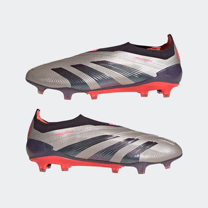 adidas Predator Elite Laceless FG Laceless Firm Ground Soccer Cleats - Platin Metallic/Black/Carbon