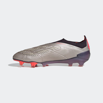 adidas Predator Elite Laceless FG Laceless Firm Ground Soccer Cleats - Platin Metallic/Black/Carbon