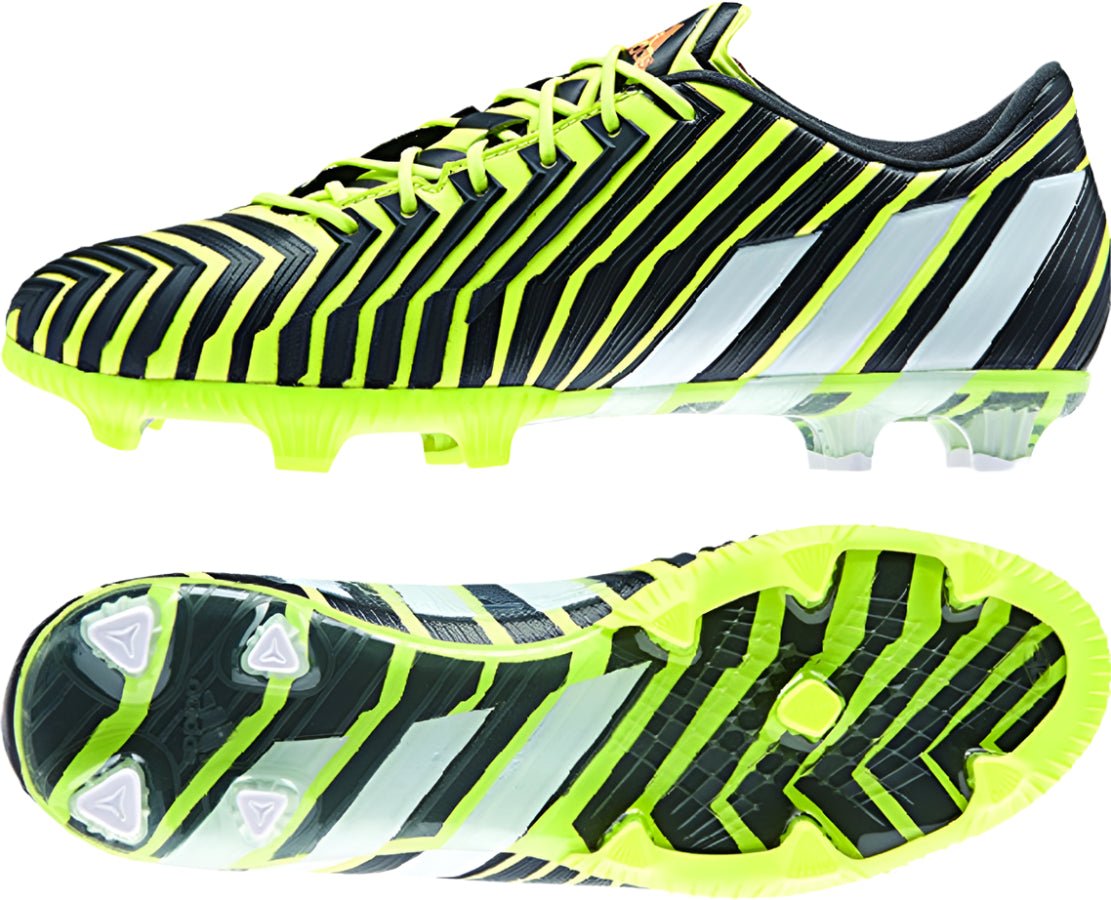 adidas Predator Instinct FG Firm Ground Soccer Cleats - Flash Yellow/White/Dark Grey