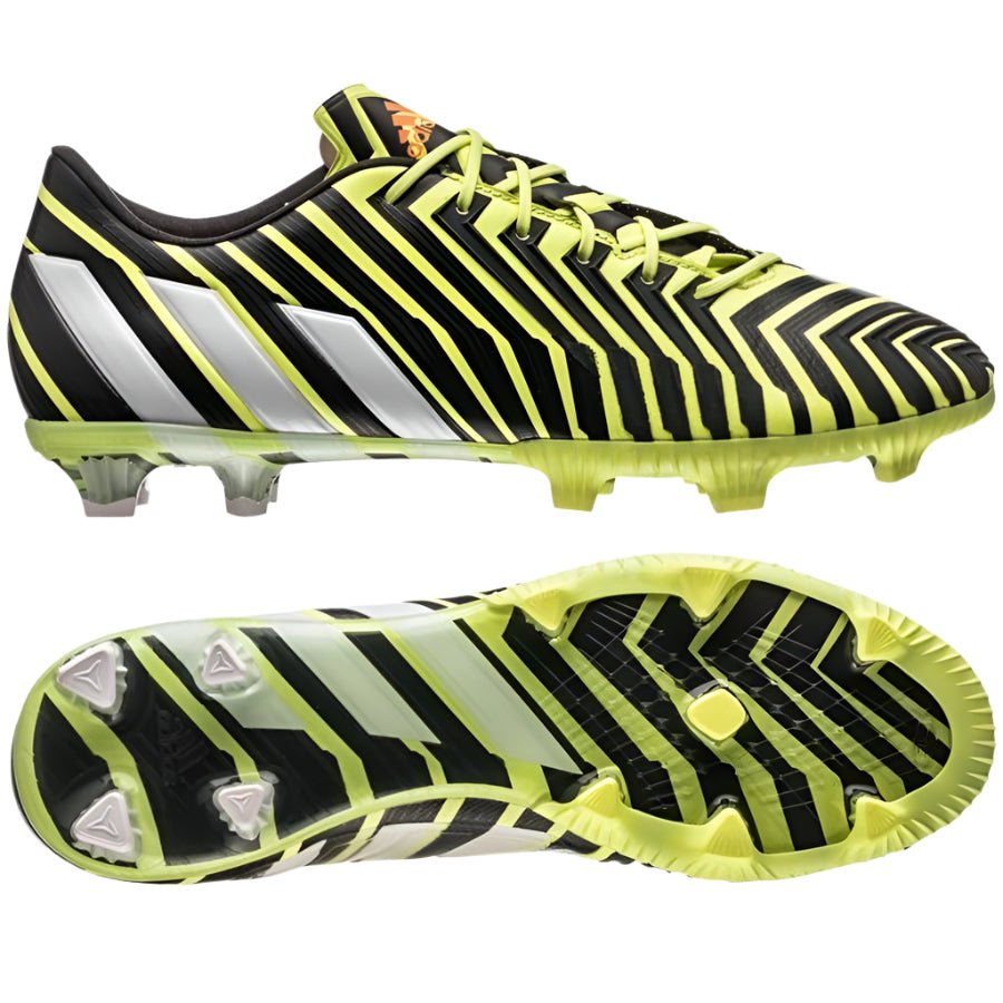 adidas Predator Instinct FG Firm Ground Soccer Cleats - Flash Yellow/White/Dark Grey