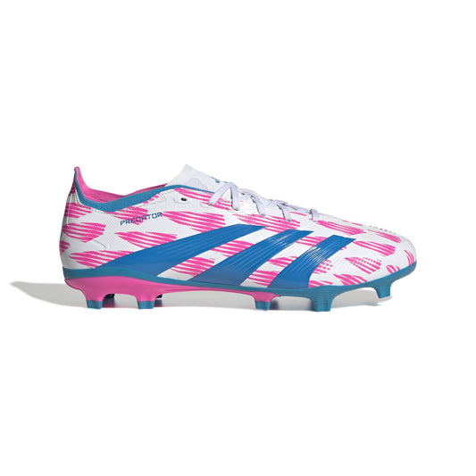 adidas Predator League FG Firm Ground Soccer Cleats - White/Solar Blue/Solar Pink