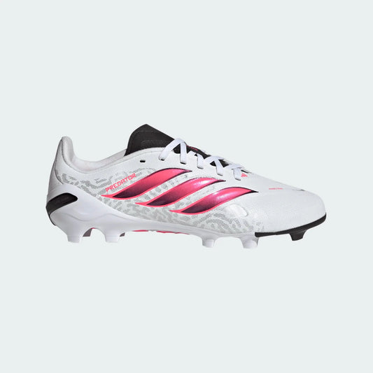 adidas Predator League Firm Ground Youth Soccer Cleats - White/Solar Turbo/Black
