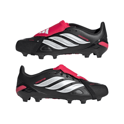 adidas Predator League Fold-Over Tongue FG Firm Ground Youth Soccer Cleats - Black/White