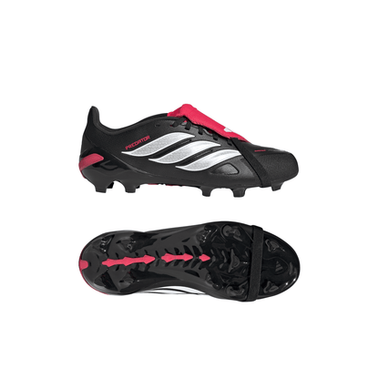 adidas Predator League Fold-Over Tongue FG Firm Ground Youth Soccer Cleats - Black/White