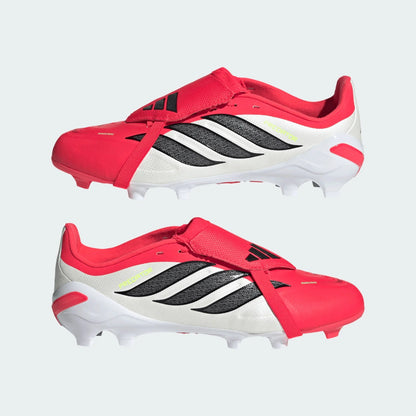 adidas Predator League Fold-Over Tongue FG Firm Ground Youth Soccer Cleats - Lucid Red/Black