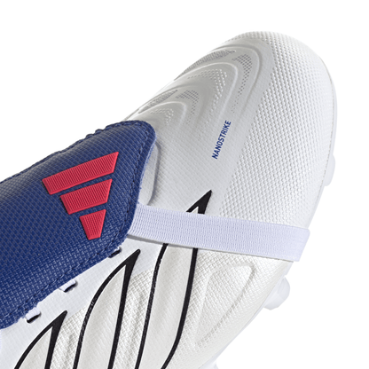 adidas Predator League Fold-Over Tongue FG Firm Ground Youth Soccer Cleats - White/Zero Metallic/Blue