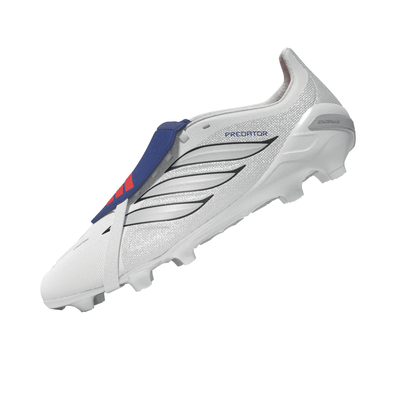 adidas Predator League Fold-Over Tongue FG Firm Ground Youth Soccer Cleats - White/Zero Metallic/Blue