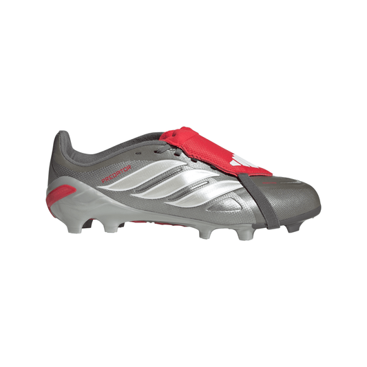 adidas Predator League Fold-Over Tongue FG Youth Soccer Cleats - Grey/Red