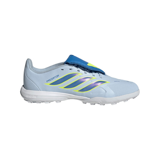 adidas Predator League Fold-Over Tongue TF Turf Youth Soccer Cleats -Sky/Blue/Yellow