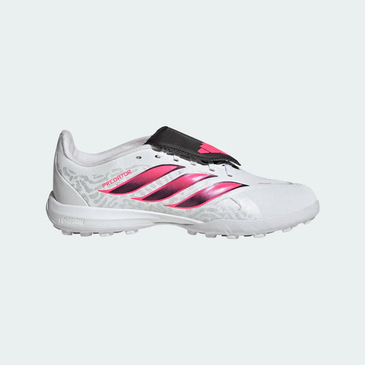 adidas Predator League Fold- Over Tongue Turf Youth Soccer Cleats - White/Solar Turbo/Black
