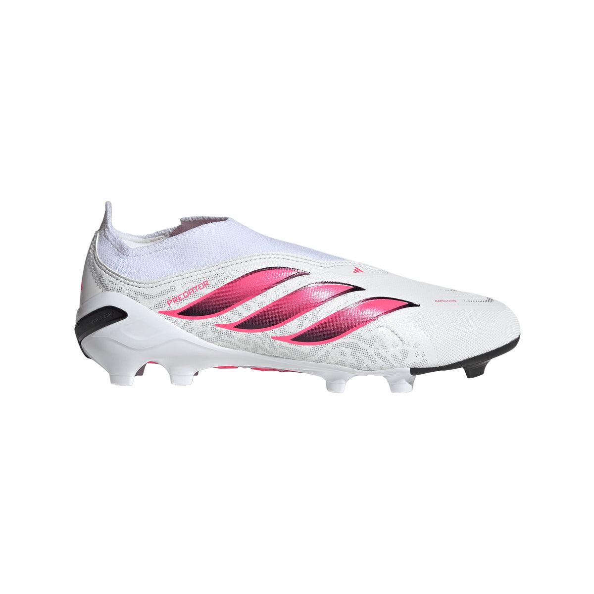 adidas Predator League Laceless Firm Ground Youth Soccer Cleats - White/Solar Turbo/Black