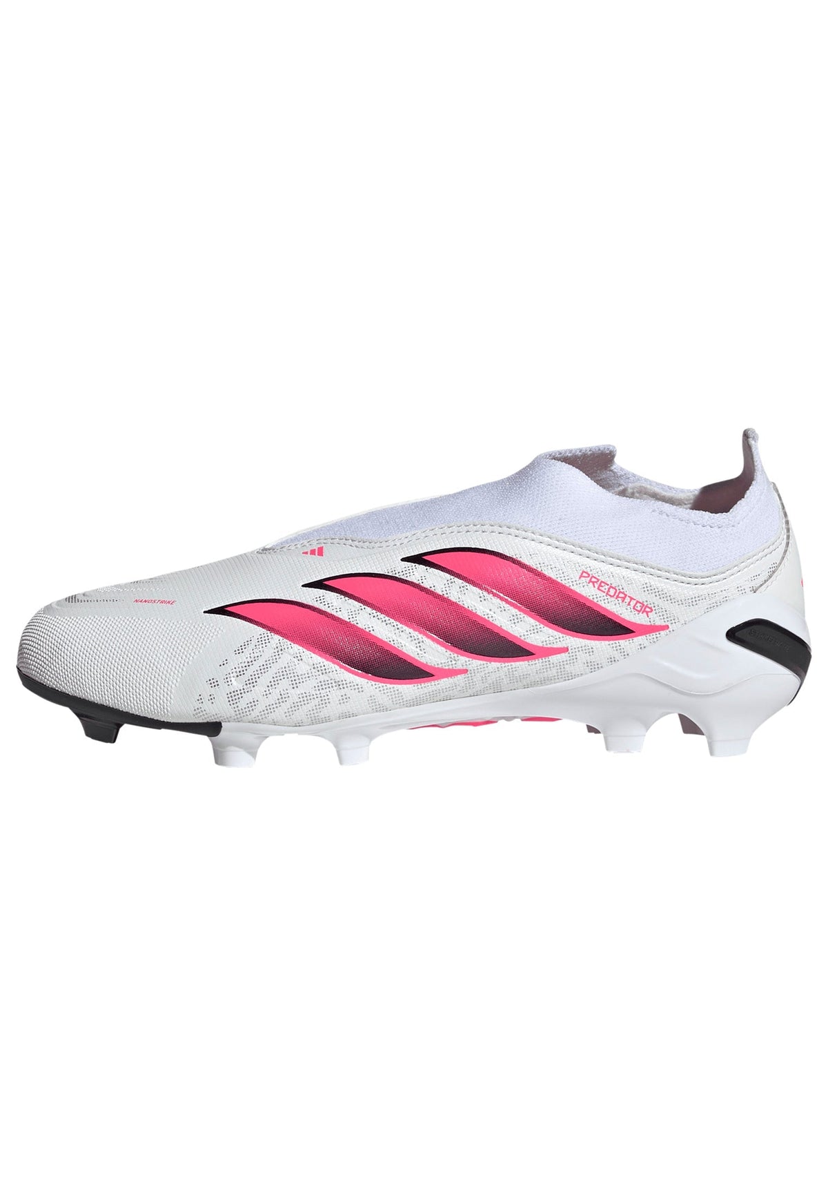 adidas Predator League Laceless Firm Ground Youth Soccer Cleats - White/Solar Turbo/Black