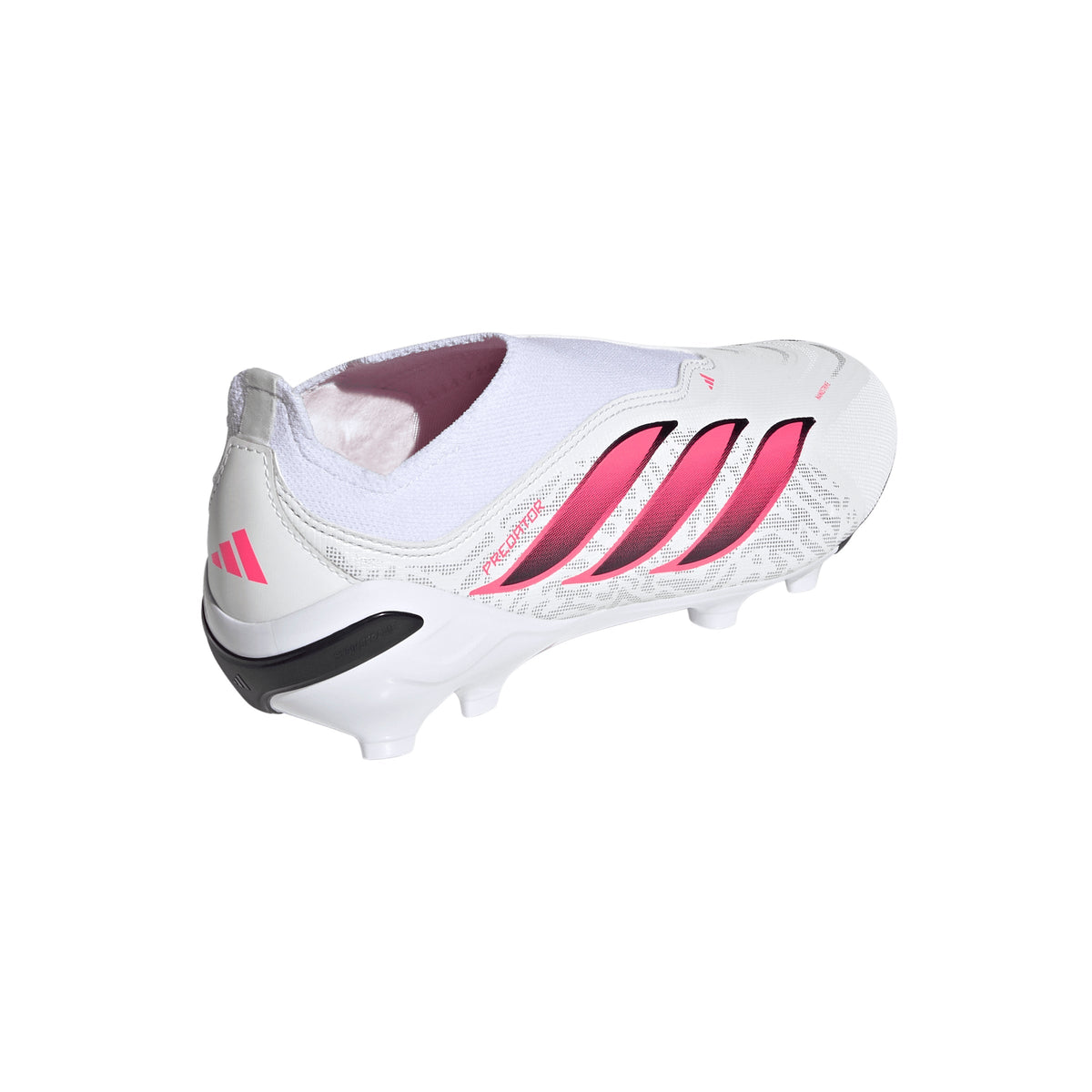 adidas Predator League Laceless Firm Ground Youth Soccer Cleats - White/Solar Turbo/Black