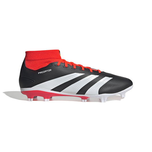 adidas Predator League Sock FG Firm Ground Soccer Cleats - Core Black/White/Red