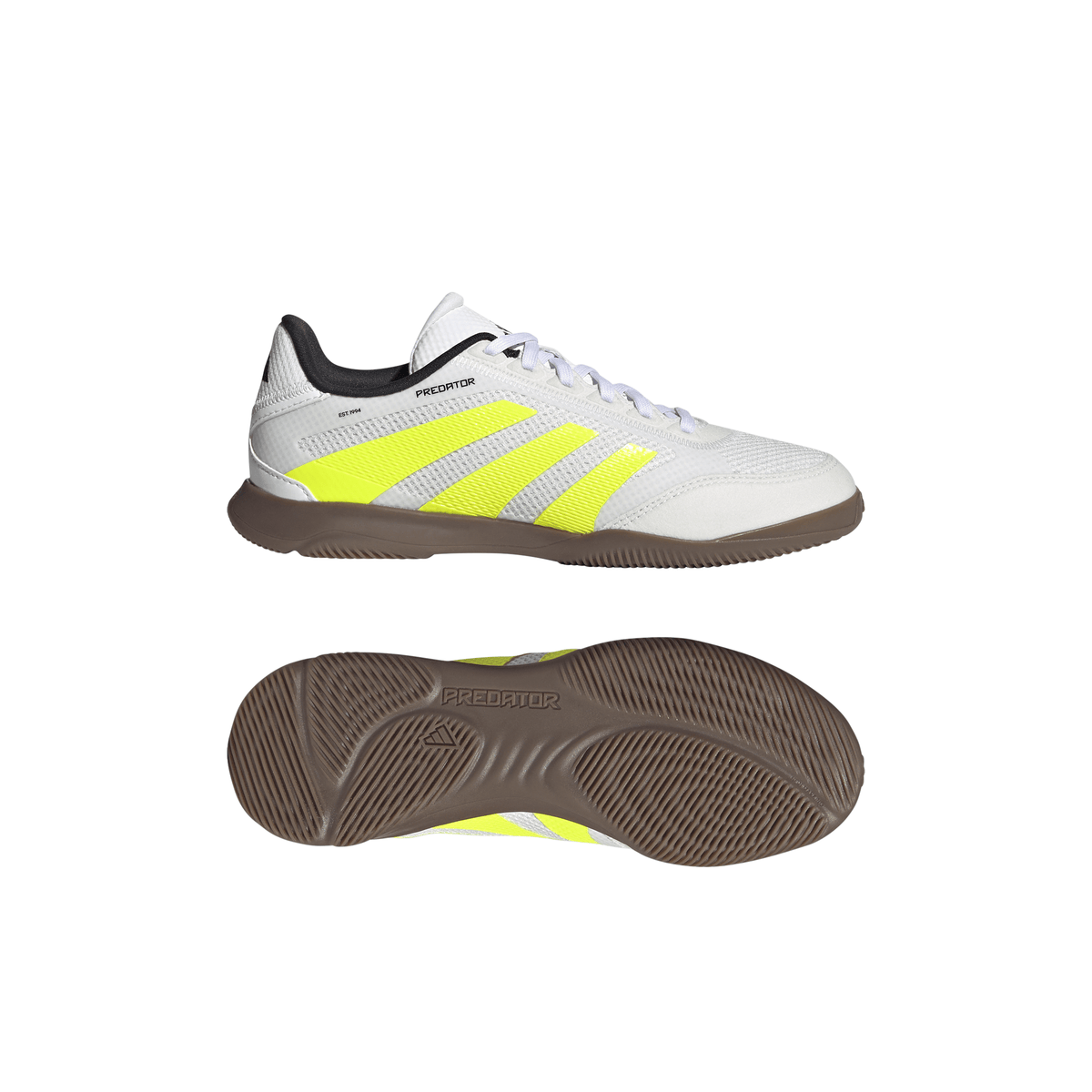 adidas Predator League Youth Indoor Shoes -White/Lemon