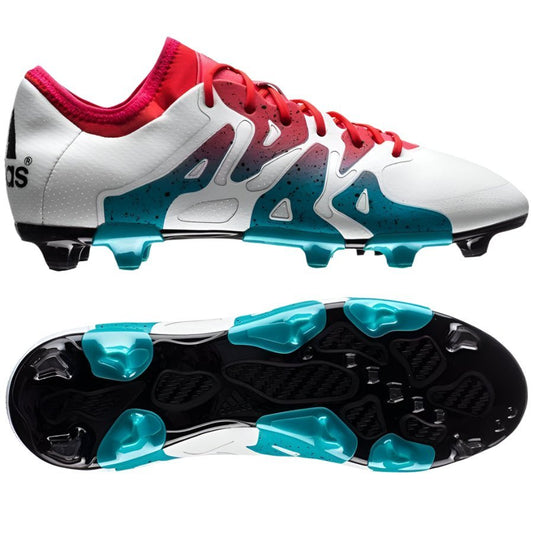 adidas X 15.1 FG/AG Multi-Ground Women's Soccer Cleats - White/Shock Green/Black