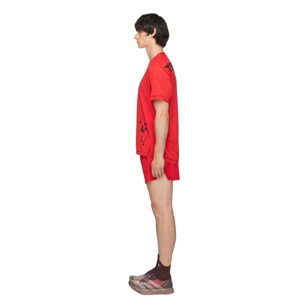 Y-3 Chito Graphic Running Short Sleeve Men's T-Shirt :Scarlet